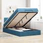 Preview: ARDEBO.de - Ottoman-Bett mit Matratze Dunkelblau 120x190 cm Samt