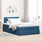Preview: Ottoman-Bett mit Matratze Dunkelblau 120x190 cm Samt