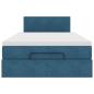 Preview: Ottoman-Bett mit Matratze Dunkelblau 120x190 cm Samt