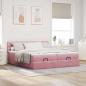 Preview: Ottoman-Bett mit Matratzen Rosa 160x200 cm Samt