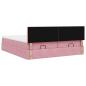 Preview: Ottoman-Bett mit Matratzen Rosa 200x200 cm Samt