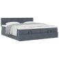 Preview: Ottoman-Bett mit Matratzen Dunkelgrau 160x200 cm Samt