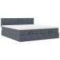 Preview: Ottoman-Bett mit Matratzen Dunkelgrau 160x200 cm Samt