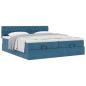 Preview: Ottoman-Bett mit Matratzen Dunkelblau 200x200 cm Samt