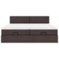 Preview: Ottoman-Bett mit Matratzen Dunkelbraun 200x200 cm Stoff