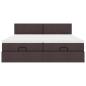 Preview: Ottoman-Bett mit Matratzen Dunkelbraun 180x200 cm Stoff