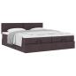 Preview: ARDEBO.de - Ottoman-Bett mit Matratzen Dunkelbraun 160x200 cm Stoff