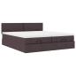 Preview: Ottoman-Bett mit Matratzen Dunkelbraun 160x200 cm Stoff