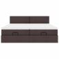 Preview: Ottoman-Bett mit Matratzen Dunkelbraun 160x200 cm Stoff