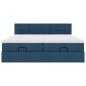 Preview: Ottoman-Bett mit Matratzen Blau 200x200 cm Stoff