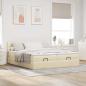 Preview: Ottoman-Bett mit Matratzen Creme 160x200 cm Stoff