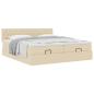 Preview: Ottoman-Bett mit Matratzen Creme 160x200 cm Stoff