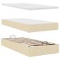 Preview: Ottoman-Bett mit Matratzen Creme 160x200 cm Stoff