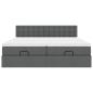 Preview: Ottoman-Bett mit Matratzen Dunkelgrau 160x200 cm Stoff