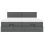 Preview: Ottoman-Bett mit Matratzen Dunkelgrau 180x200 cm Stoff