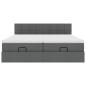 Preview: Ottoman-Bett mit Matratzen Dunkelgrau 180x200 cm Stoff