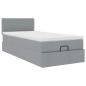 Preview: Ottoman-Bett mit Matratze Hellgrau 90x200 cm Stoff