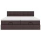 Preview: Ottoman-Bett mit Matratzen Dunkelbraun 200x200 cm Stoff