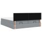 Preview: Ottoman-Bett mit Matratzen Hellgrau 180x200 cm Stoff