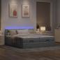 Preview: Ottoman-Bett mit Matratzen Hellgrau 180x200 cm Stoff