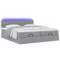 Preview: Ottoman-Bett mit Matratzen Hellgrau 180x200 cm Stoff