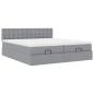 Preview: Ottoman-Bett mit Matratzen Hellgrau 180x200 cm Stoff