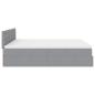 Preview: Ottoman-Bett mit Matratzen Hellgrau 180x200 cm Stoff