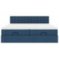 Preview: Ottoman-Bett mit Matratzen Blau 200x200 cm Stoff
