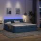 Preview: Ottoman-Bett mit Matratzen & LEDs Blau 180x200 cm Stoff