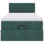 Preview: Ottoman-Bett mit Matratze Dunkelgrün 90x190 cm Samt