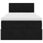 Preview: Ottoman-Bett mit Matratze Schwarz 100x200 cm Samt