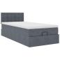 Preview: Ottoman-Bett mit Matratze Dunkelgrau 90x200 cm Samt
