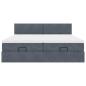 Preview: Ottoman-Bett mit Matratzen Dunkelgrau 160x200 cm Samt