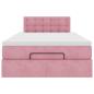 Preview: Ottoman-Bett mit Matratze Rosa 120x190 cm Samt