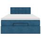 Preview: Ottoman-Bett mit Matratze Dunkelblau 120x200 cm Samt
