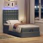 Preview: Ottoman-Bett mit Matratze Dunkelgrau 90x190 cm Stoff