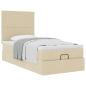 Preview: Ottoman-Bett mit Matratze Creme 90x200 cm Stoff