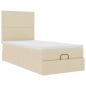 Preview: Ottoman-Bett mit Matratze Creme 90x200 cm Stoff