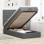 Preview: ARDEBO.de - Ottoman-Bett mit Matratze Dunkelgrau 80x200 cm Stoff
