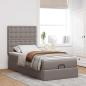 Preview: ARDEBO.de - Ottoman-Bett mit Matratze Taupe 90x200 cm Stoff