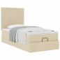 Preview: Ottoman-Bett mit Matratze Creme 90x190 cm Stoff