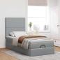 Preview: Ottoman-Bett mit Matratze Hellgrau 90x190 cm Stoff