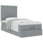 Preview: Ottoman-Bett mit Matratze Hellgrau 90x190 cm Stoff
