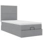 Preview: Ottoman-Bett mit Matratze Hellgrau 90x190 cm Stoff
