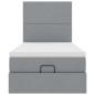 Preview: Ottoman-Bett mit Matratze Hellgrau 90x190 cm Stoff