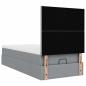 Preview: Ottoman-Bett mit Matratze Hellgrau 90x190 cm Stoff