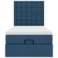Preview: Ottoman-Bett mit Matratze Blau 100x200 cm Stoff