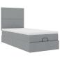 Preview: Ottoman-Bett mit Matratze Hellgrau 80x200 cm Stoff