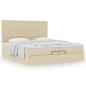 Preview: Ottoman-Bett mit Matratzen Creme 200x200 cm Stoff