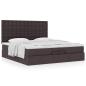 Preview: Ottoman-Bett mit Matratzen Dunkelbraun 200x200 cm Stoff